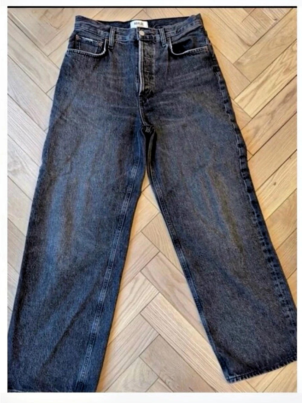 AGOLDE Low Slung Baggy Wide Leg Jeans Gray Waist 25